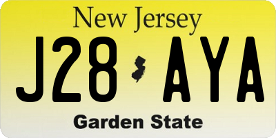 NJ license plate J28AYA