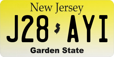 NJ license plate J28AYI