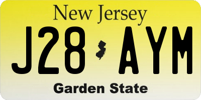 NJ license plate J28AYM