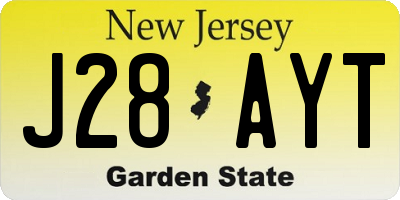 NJ license plate J28AYT