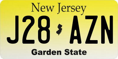 NJ license plate J28AZN