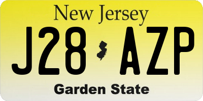 NJ license plate J28AZP