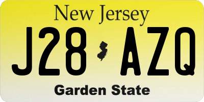 NJ license plate J28AZQ