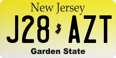 NJ license plate J28AZT
