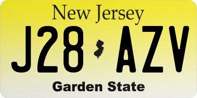 NJ license plate J28AZV