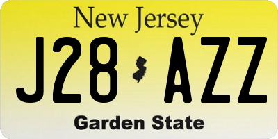 NJ license plate J28AZZ