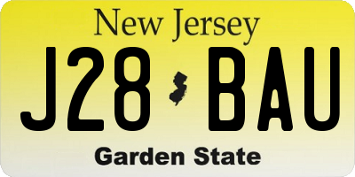 NJ license plate J28BAU