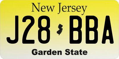 NJ license plate J28BBA