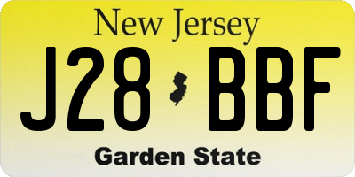NJ license plate J28BBF