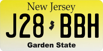 NJ license plate J28BBH