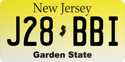 NJ license plate J28BBI