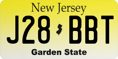 NJ license plate J28BBT