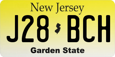 NJ license plate J28BCH