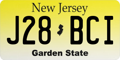 NJ license plate J28BCI