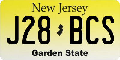 NJ license plate J28BCS