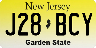 NJ license plate J28BCY