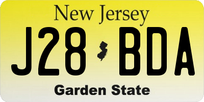 NJ license plate J28BDA
