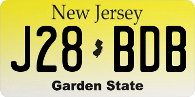 NJ license plate J28BDB