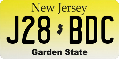 NJ license plate J28BDC