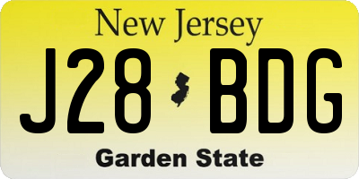 NJ license plate J28BDG