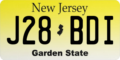 NJ license plate J28BDI