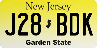 NJ license plate J28BDK