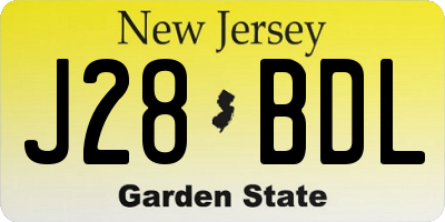 NJ license plate J28BDL