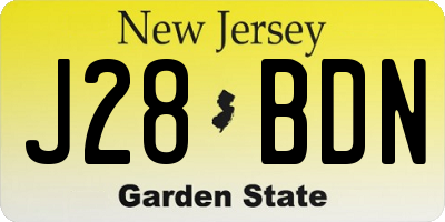 NJ license plate J28BDN