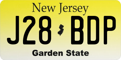 NJ license plate J28BDP