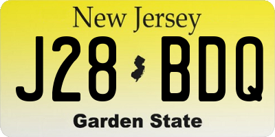 NJ license plate J28BDQ