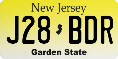 NJ license plate J28BDR