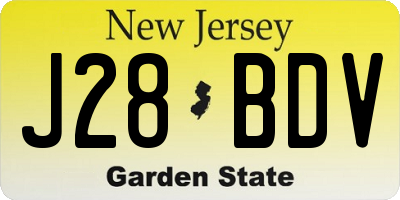 NJ license plate J28BDV