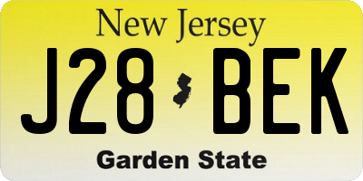 NJ license plate J28BEK