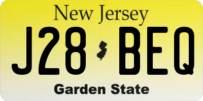 NJ license plate J28BEQ