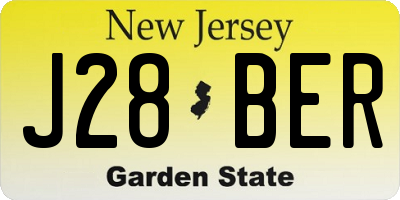 NJ license plate J28BER