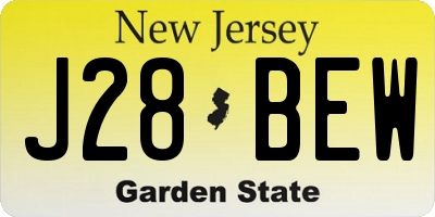 NJ license plate J28BEW