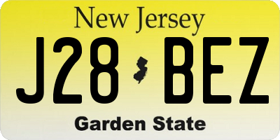 NJ license plate J28BEZ