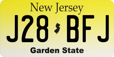 NJ license plate J28BFJ