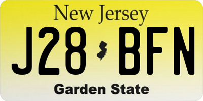 NJ license plate J28BFN