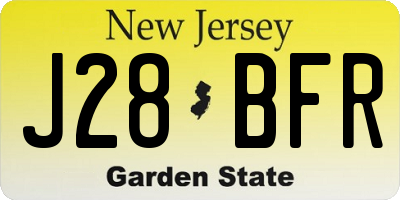 NJ license plate J28BFR