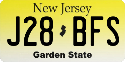 NJ license plate J28BFS