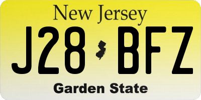 NJ license plate J28BFZ