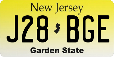 NJ license plate J28BGE