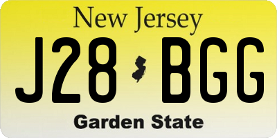 NJ license plate J28BGG