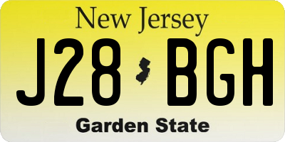 NJ license plate J28BGH