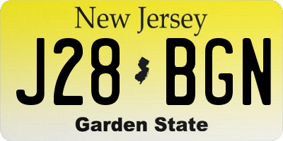 NJ license plate J28BGN