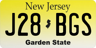 NJ license plate J28BGS