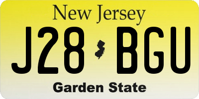 NJ license plate J28BGU
