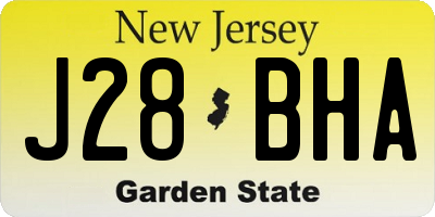 NJ license plate J28BHA