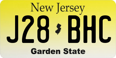 NJ license plate J28BHC